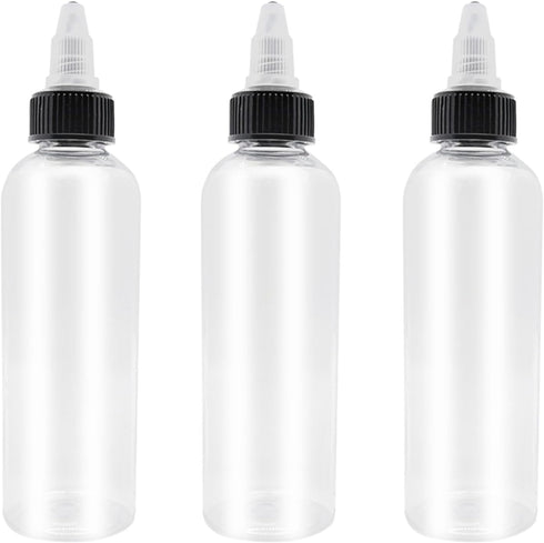 3 Pcs 6oz Dispensing Bottles, Plastic Squeeze Bottles with Twist Top Cap...