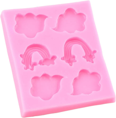 Rainbow Silicone Fondant Molds Cloud Chocolate Baking Molds For Cake Decorating Cupcake Topper Candy Chocolate Gum Paste Polymer Clay...
