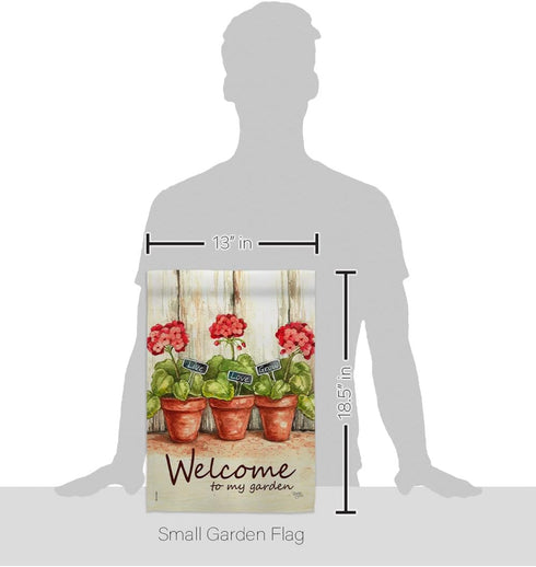 Breeze Decor - Welcome To My Garden Spring - Everyday Impressions Decorative Vertical Garden Flag 13" x 18.5" Printed In USA...