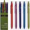 sencoo 5 pack Blue Gel Pens Quick Dry Ink Pens Fine Point Retractable Roller Ball Pens 0.5 mm Smooth Writing Pens Cute Pens Aesthetic pens for Sch...