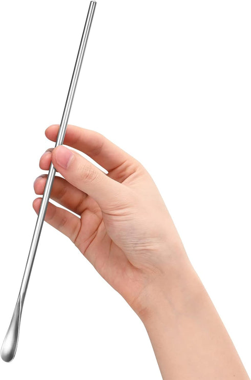 8 Pcs 10In/25.8cm Stainless Stee Coffee Stirrer Spoon Reusable & Cocktail Stirrer & Tiny Spoon & Iced Tea Spoon & Bar Spoon.Dishwasher safe...