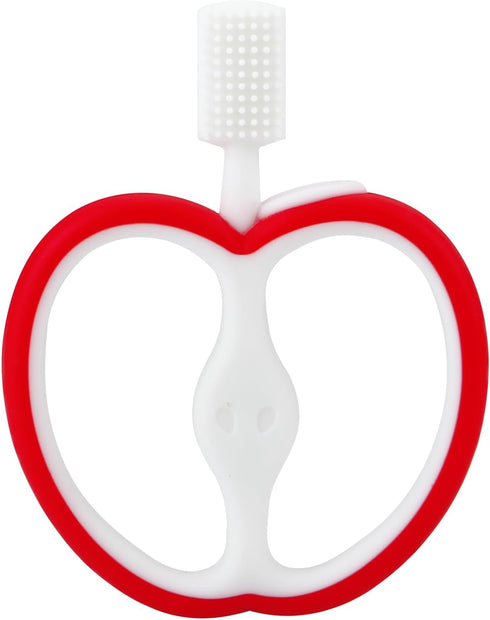 PandaEar 2 Pack Baby Toothbrush, Silicone Double-Sided Oral Care Teether Brush for Infant 6 to 12 Months, Easy to Hold -Green & Red...