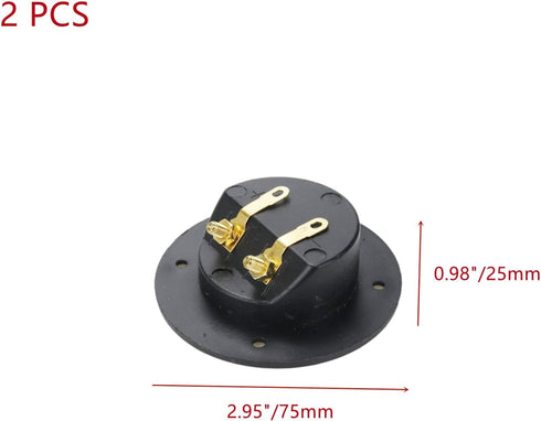 Black Speaker Box Terminal Cup Round 2 Way Binding Post Power Plates Speaker Terminal Wire Cup Box Brass Plate Push Spring Cup Connector with Moun...