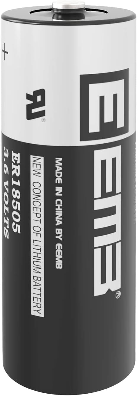 EEMB ER18505 Nonrechargeable 3.6V Lithium Battery Li-SOCL? 4100mAh High Capacity UL Certified Single-Use 3.6V Lithium Thionyl Chloride Battery DO ...