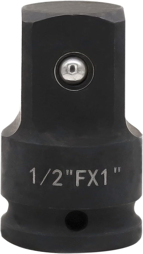 Impact Socket Adapter and Reducer 1/2 Inch Drive F to 1 Inch M, Chrome Molybdenum Steel Converter for Auto Construction...