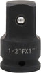 Impact Socket Adapter and Reducer 1/2 Inch Drive F to 1 Inch M, Chrome Molybdenum Steel Converter for Auto Construction...