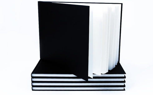 Seawhite Black Cloth Cover Sketchbook 140gsm Landscape A4-8.3 x 11.7...