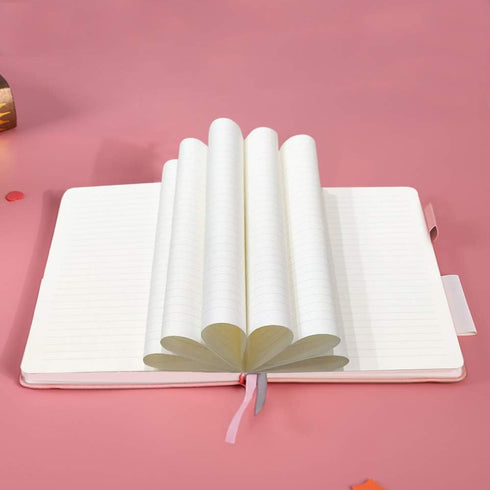 A5 Notebook Ruled, Hard Cover Ruled Journal with Premium 100 GSM Thick Paper, Inner Pocket, Pen Loop, Elastic Banded, Faux Leather Cover, 192 Page...
