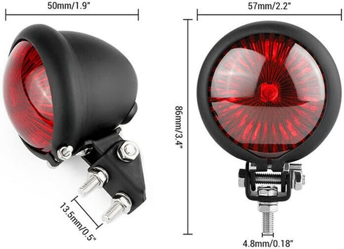 DREAMIZER Motorcycle Tail Light Red 8 LED Stop Lamp Compatible With Chopper Bobber Cafe Racer Bike...