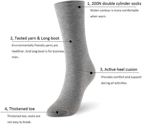Men's Dress Socks Classic Business Casual Solid Premium Socks...