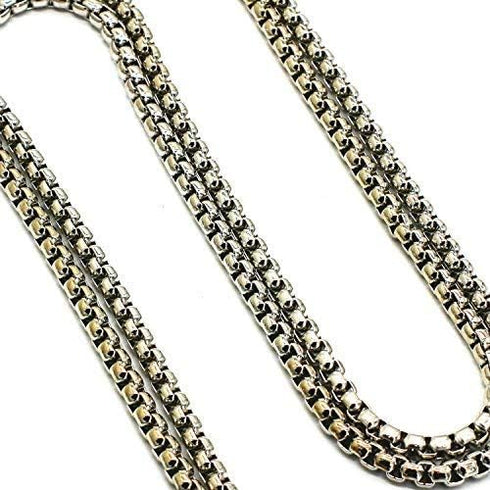55" DIY Iron Box Chain Strap Handbag Chains Accessories Purse Straps Shoulder Cross Body Replacement Straps, with 2 Metal Buckles (Silver)...