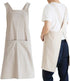 NEWGEM Japanese Linen Cross Back Kitchen Cooking Aprons for Men with Pockets for Baking Painting Gardening Cleaning Khaki...