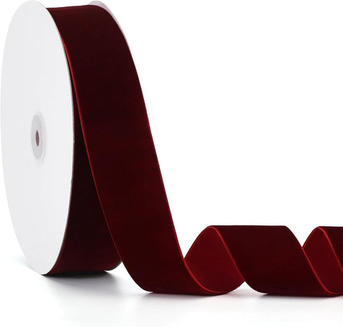 Velvet Ribbon Burgundy,1-1/2 Inch x 20Yd,Perfect for Christmas Gift Wrapping,Floral Bouquets,Home Decor,Party DIY Decorations(1-1/2" x 20Yd Burgun...