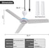Small USB Ceiling Fan 19.7”Portable Hanging Fans for Power Bank Indoor Outdoor RV Bed Room Desk Boat Coop Travel Tent Canopy Cubicle Mini 3 Blades...