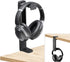 NEETTO HS906 Headphone Stand & Hanger 2 in 1, Above & Under Desk Gaming Headset Holder Mount Hook with Height Adjustable & Rotating Clamp, Earphon...