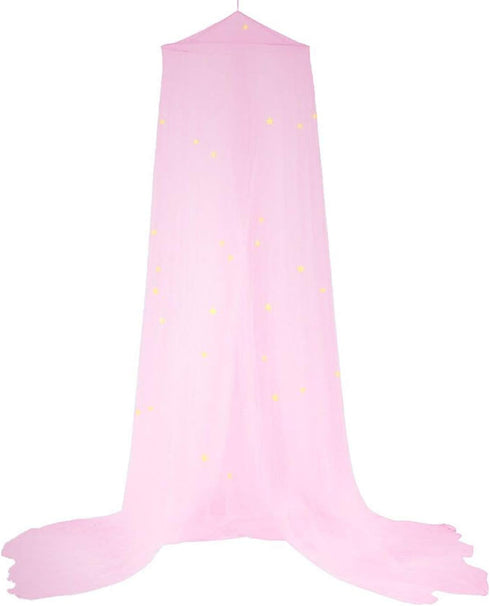 BCBYou Bed Canopy Mosquito Net with Fluorescent Stars Glow in Dark for Baby, Kids, and Adults, for Cover The Baby Crib, Kid Bed, Girls Bed Or Full...