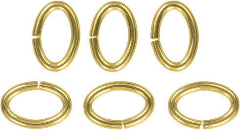 uGems 6 Jump Rings 16 Gauge, 9mm Oval Premium 14K GF with Click Lock Design Jewelry Making Connectors Strong, Easy-to-Use Links for Necklaces & Br...