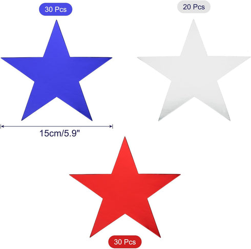 MECCANIXITY Star Cutouts Paper Five Star Confetti Cutouts for Birthday Party Classroom Wedding Bulletin Board Wall Decorations 5.9 Inches,(Blue Re...