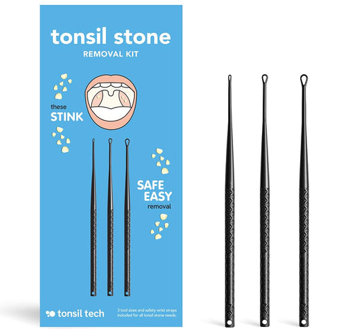 Premium Tonsil Stone Removal Kit - Safe Easy Removal - Bioengineer Designed - Tools Made in USA, Blue...