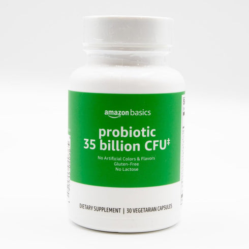 Amazon Basics Probiotic 35 Billion CFU, 8 Probiotic Strains with Prebiotic Blend, Supports Healthy Digestion, 30 Vegetarian Capsules, 1 Month Supp...