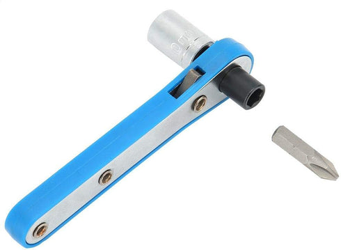 Ratchet Wrench, 10mm Blue Ratchet Socket Wrench with PH2 Screwdriver Bit Kit for Garage,Auto Repair Shop,Factory,Home...