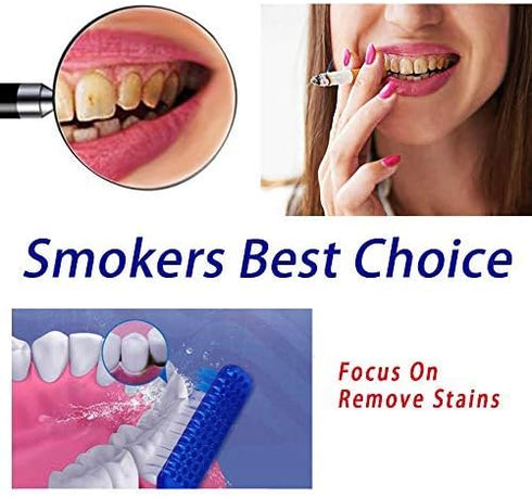 Adult Smoker's Toothbrush Super Hard & Firm Bristles Pack of 12...