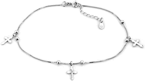 Sterling Silver Cross Anklet Ankle Bracelets For Women Girls...