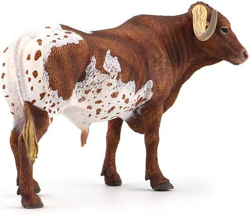 Gemini&Genius Longhorn Cow Toy Action Figure, Farm Animal Toys, Hand Painted, 6 Inches Length, Realistic and Durable Farm Toys for Children Boys a...