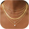 iF YOU 6 Pcs Gold Chokers Necklace Set for Women, 14k Gold Plated CZ Pendant Necklace, Trendy Dainty Snake Chain Layered Necklaces for Jewelry Gif...