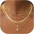 iF YOU 6 Pcs Gold Chokers Necklace Set for Women, 14k Gold Plated CZ Pendant Necklace, Trendy Dainty Snake Chain Layered Necklaces for Jewelry Gif...