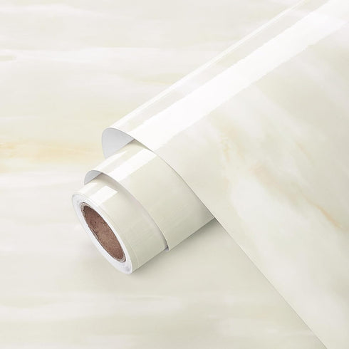 Misty White Marble Contact Paper for Countertops Marble Peel and Stick Wallpaper for Kitchen Backsplash Waterproof Vinyl Film Granite Countertop W...