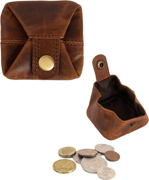 Jajmo Legacy Premium Leather Coin Pouch - Compact Change Holder and Mini Pocket Wallet for Men & Women - Pack of 1...