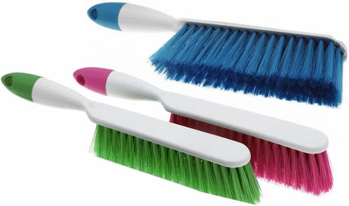 Soft Bristle Bed Sheets Sweeping Cleaning Brush with Long Hand, Counter Duster for Debris Hair Remover Desk Quilt Sofa Furniture, 3 Pack...