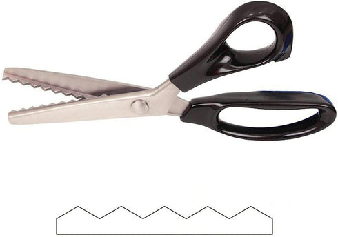 Dressmaking Sewing Craft Scissors, Professional Stainless Steel Pinking Shears Comfort Grip, Serrated & Scalloped Blades Cut Tailor Decorative Too...