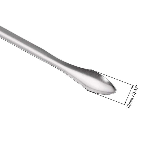 uxcell Micro Scoop 105mm Stainless Steel Reagent Sampling Lab Spoon Spatulas for Laboratory 2Pcs...
