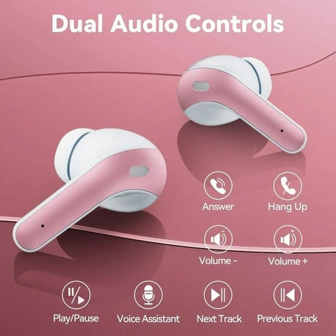 Bluetooth Headphones True Wireless Earbuds 60H Playback LED Power Display Earphones with Wireless Charging Case IPX5 Waterproof in-Ear Earbuds wit...