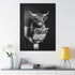 Black and White Animal Farmhouse Wall Art Highland Cow Reading Newspaper on Toilet Bowl Canvas Print Fun Art Poster for Wall Bathroom Canvas Paint...
