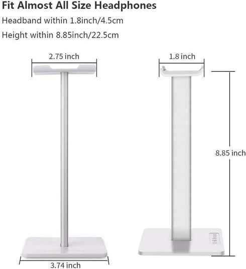 Headphone Stand Headset Holder Gaming Headset Holder with Aluminum Supporting Bar Flexible Headrest Anti-Slip Earphone Stand for All Headphones, W...