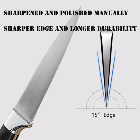 Paring Knife 3.5 inch Small Kitchen Knife Manual Sharpened 5Cr15Mov Stainless Steel Fruit Knife Full Tang with 3 Rivets in Ergonomic Pakkawood Han...