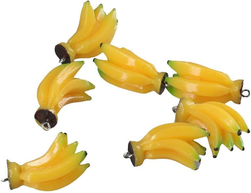 Uniquer 20Pcs Yellow Banana Micro Model Charms,Resin Imitation Food Lovely Dangle Charms with Loop for DIY Jewelry Making Necklaces Earrings Key C...