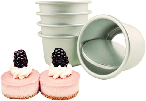 Flunyina Perfect Performance Aluminium Mini Round Chiffon Cake Pan, Set of 5...