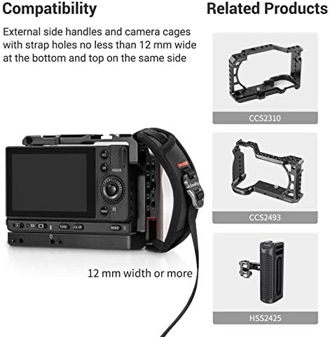SmallRig Camera Cage Wrist Strap, Universal Quick Adjustable Secure Grip Camera Cage Handle Hand Wrist Strap PAC2456...