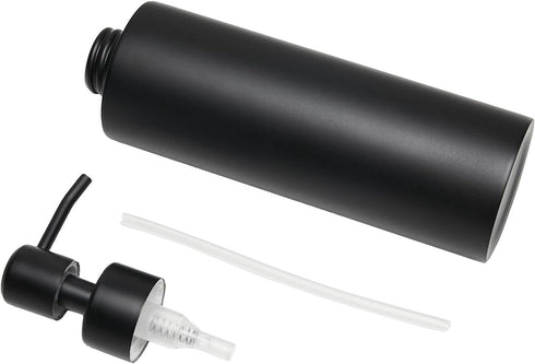 Soap Dispenser, Matte Black with Funnel and Non-Slip Coaster 304 Stainless Steel Metal Pump Hand Sanitizer Bottle for Bathroom, and Kitchen (12oz/...