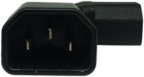 Cerrxian Left Angle IEC 320 C14 3 Pin Male to C13 Female PDU PSU UPS Power Extension Adapter Receptacle for LCD LED TV Wall Mount...