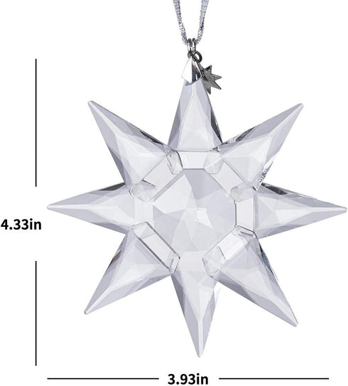 XIANGBNA 125 Annual Edition Christmas Crystal Star Snowflake Ornaments (125 Colorful) (125 Clear)...