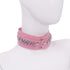 paloli Women Pink Leather Choker Necklace, Punk Gothic Black Fluffy Name Letters Collar Leash Neck Jewelry...