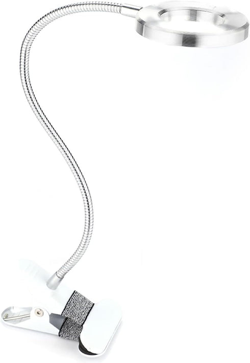 LED Magnifier with Clamp Lamp, Adjustable Magnifying Lamp, Rechargeable...