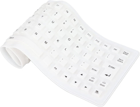Roll-up Silicone Keyboard, Fully Sealed Silent Soft Keyboard Lightweight Portable USB Wired Keyboard 85 Keys Foldable Waterproof Flexible Keyboard...