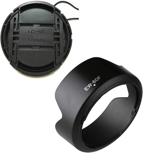 EW-60F Lens Hood & 55mm Lens Cap Compatible with Canon M50II M50 M100 Camera kit EF-M 18-150mm F3.5-6.3 Lens (1+1 Pack)......