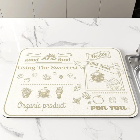 AOKQYA Coffee Maker Mat for Kitchen Counter Protector Rubber Padded Absorbent Dish Drying Mat (12x16 in, For you)...